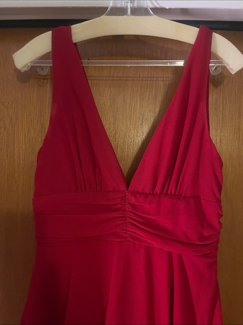 Lulu's Red V-Neck Tiered Maxi Dress - Picture 3 of 7